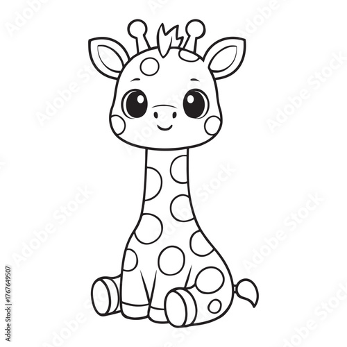 funny cute giraffe vector illustration, 