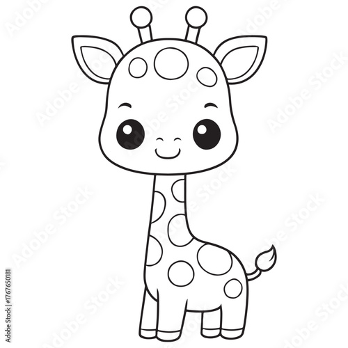 funny cute giraffe vector illustration, 