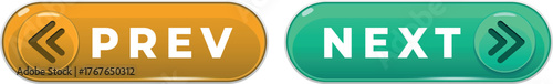 Previous and next button illustration. Modern web navigation UI design vector with previous and next arrows.