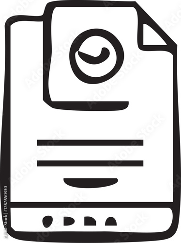 Document with Checkmark Task Completion and Approval.