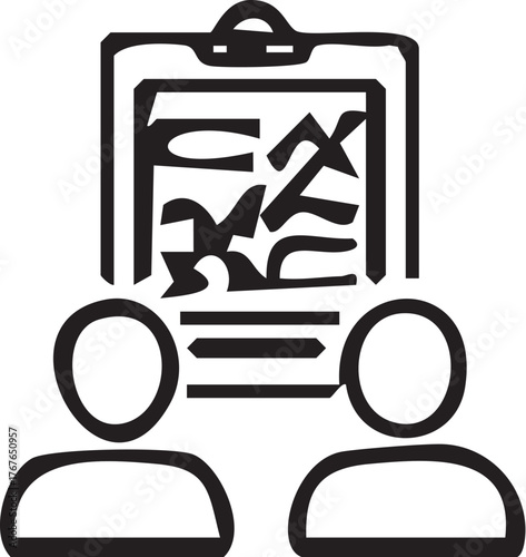 Medical prescription and patient consultation icon.