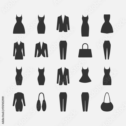 Fashion Silhoette Icon New Design Black And White