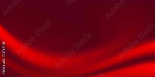 An abstract background features a gradient of red and dark red colors, creating a smooth, wave-like transition.