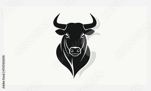 Minimalist Bull Head Silhouette A Powerful Vector Illustration for Design Projects