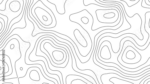 Abstract topographic lines. geographic grid map. topographic line contour map patterns background, Modern design with White background with topographic wavy pattern design. Vector illustration. 