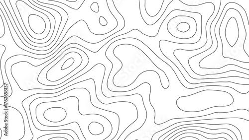 Abstract topographic lines. geographic grid map. topographic line contour map patterns background, Modern design with White background with topographic wavy pattern design. Vector illustration. 