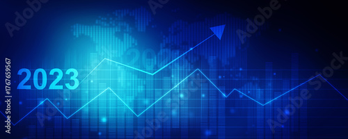 2d illustration Stock market online business concept. business Graph 
