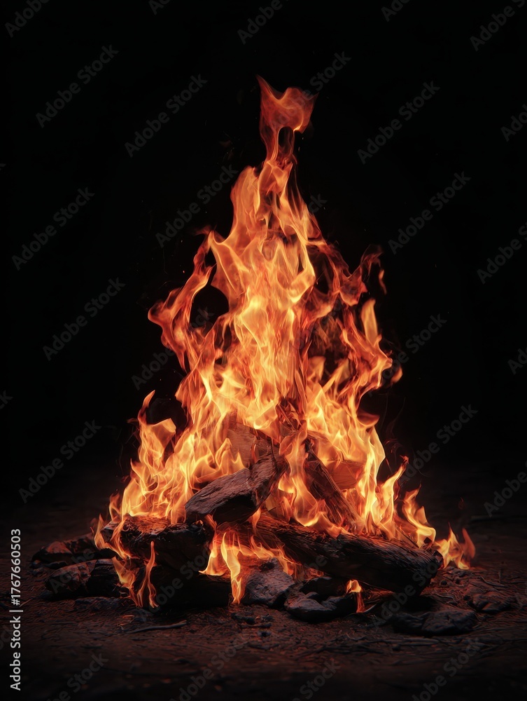 Fototapeta premium fiery campfire flames