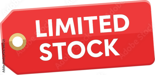 Red limited tag promotional sale sticker illustration retail marketing campaigns