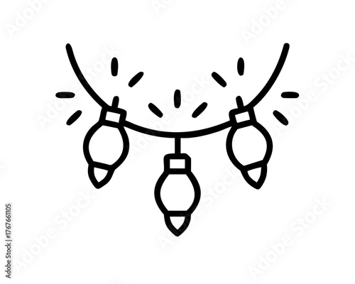 Festive String of Lights Icon Decorative Holiday Illumination for Celebrations