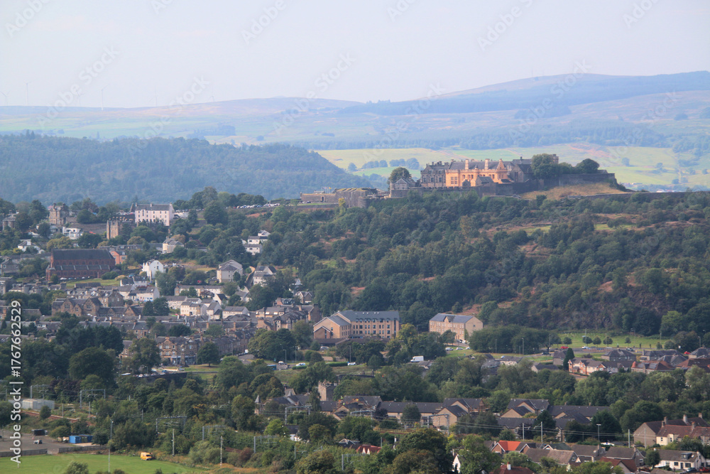 Fototapeta premium A view of Stirling Castle on a hazy day