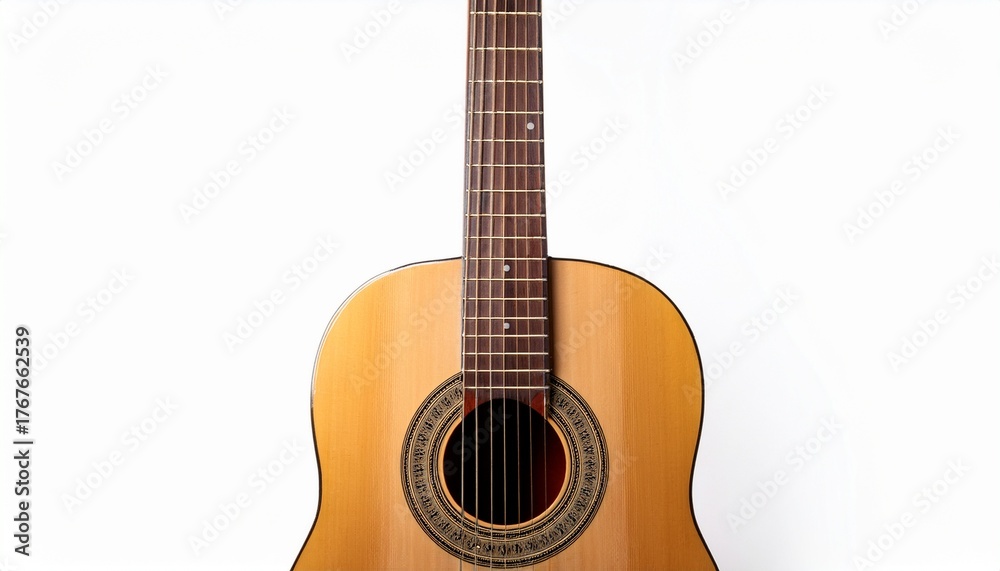 Naklejka premium spanish acoustic guitar isolated on white background