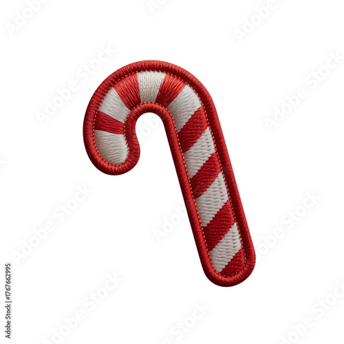 Christmas candy cane embroidery patch