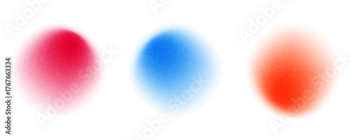 Set color circle gradient noise gradation. Abstract colorful watercolor blur mesh on isolated transparent background