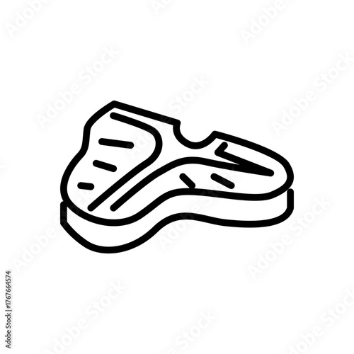 steak icon vector, line style icon