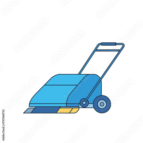 Carpet sweeper illustration for cleaning purposes.