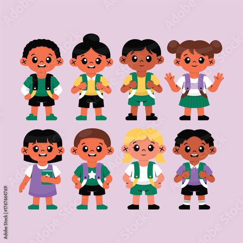Colorful Children Student Illustration Collection
