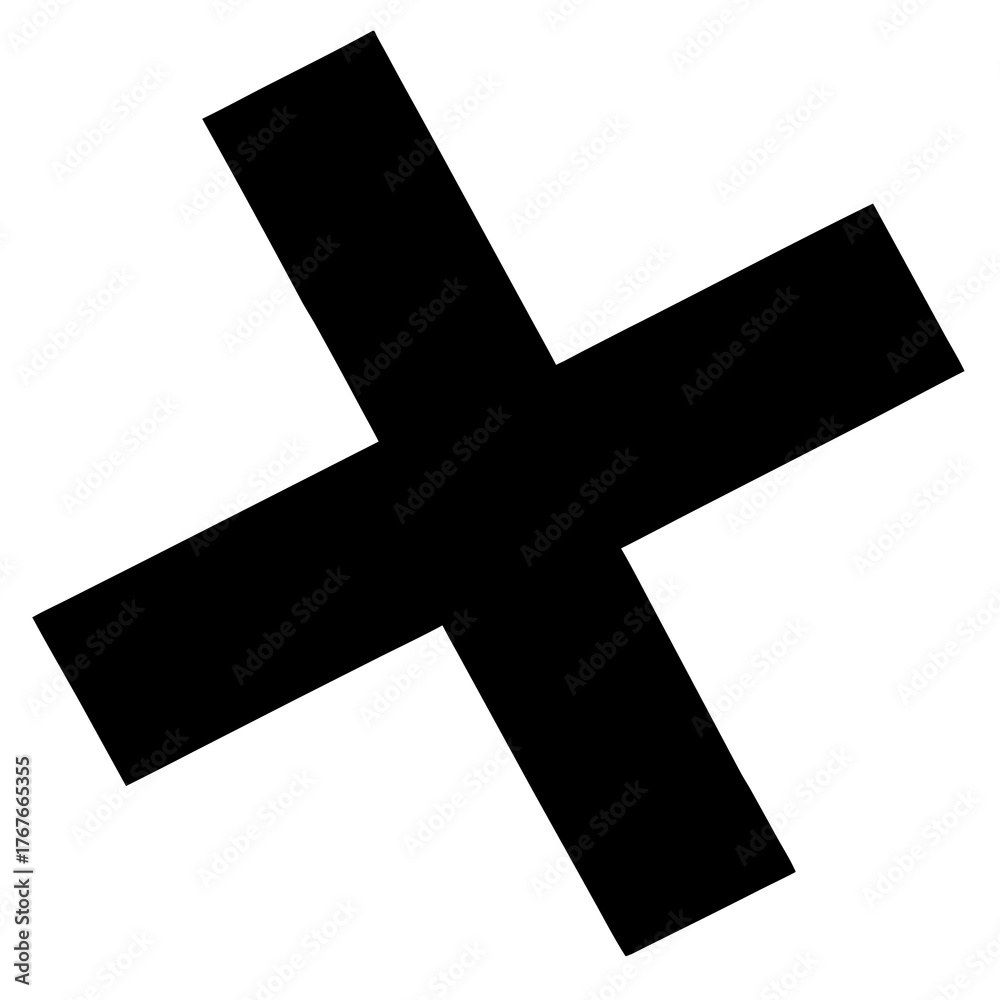 Obraz premium Cross mark vector clean black silhouette design white background
