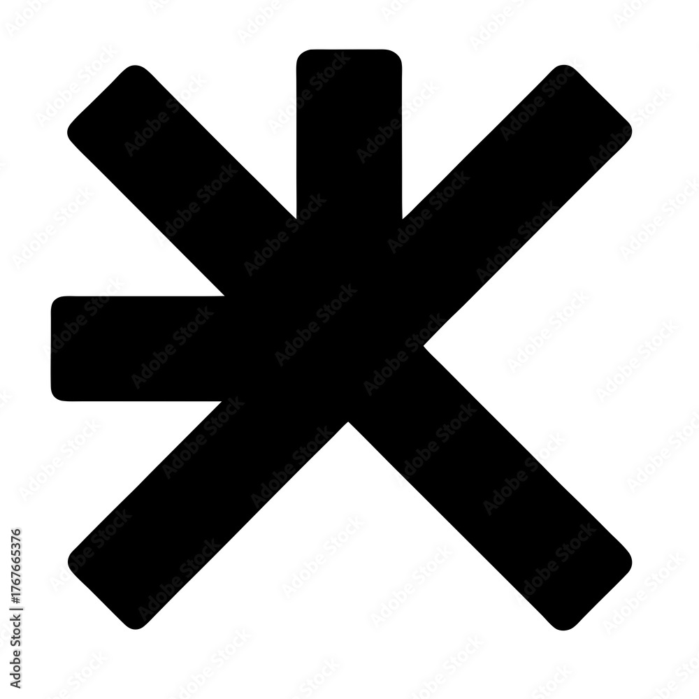Fototapeta premium Cross mark vector clean black silhouette design white background