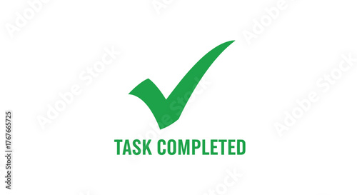 Green check mark icon task completed illustration isolated on white background ui and confirmation