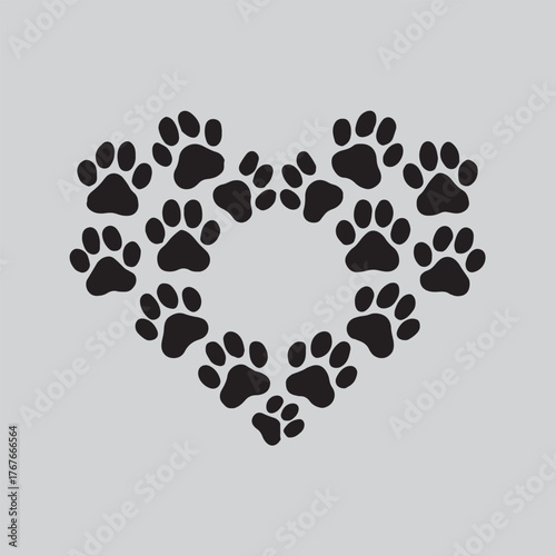 vector illustration of a heart symbol made of many spheres