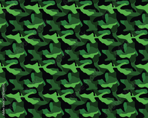 GREEN BLACK ARMY MOTIF