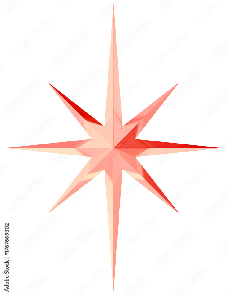 Obraz premium 3D素材_オーナメント_星_ピンク