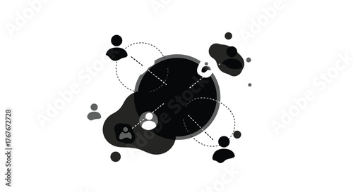 Abstract network connection illustration social media concept with connected people business and technology presentations