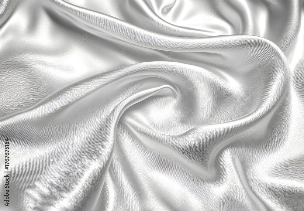 Obraz premium Silky smooth white fabric drapes with folds and soft shadows