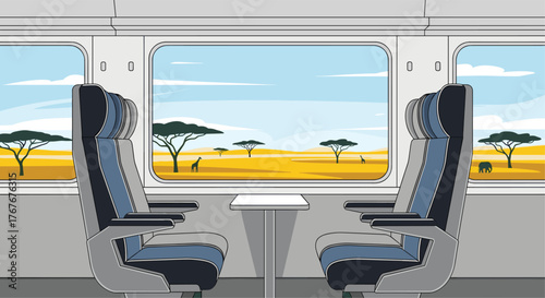 A thrilling journey on a train through the African savanna and observe wildlife in their natural habitat from a comfortable seat