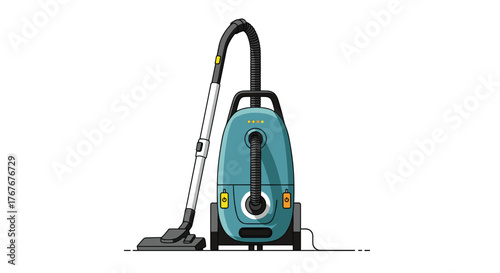 Modern vacuum cleaner illustration for hassle-free cleaning solutions and a spotless home, perfect for advertising cleaning services and appliances