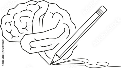 Brainstorming ideas creativity writing thinking knowledge pencil drawing learning art