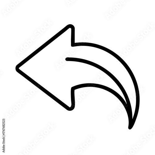 A black vector outline of a reply arrow icon