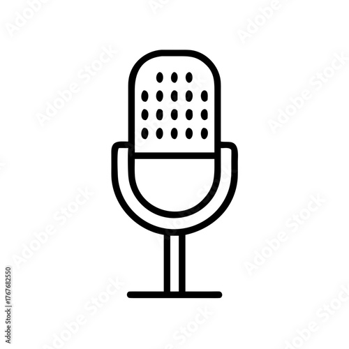 A Microphone Outline Icon for Podcast Recording