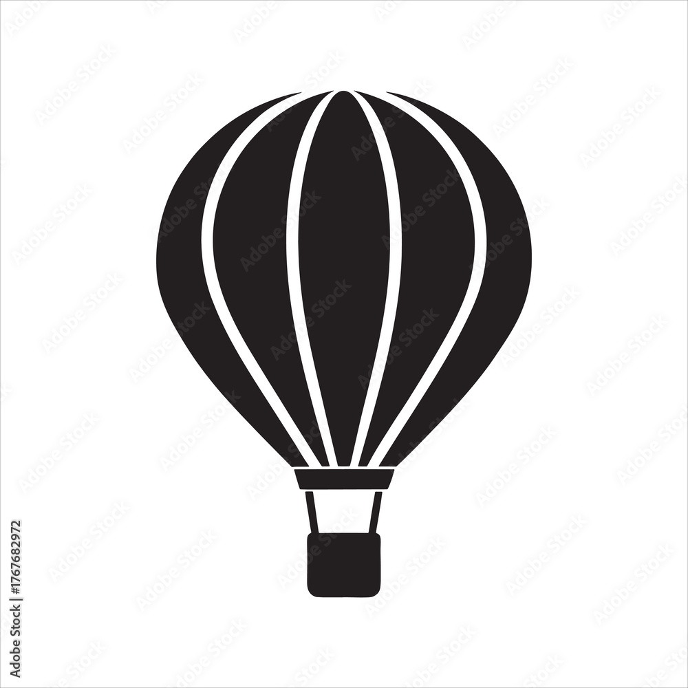 Fototapeta premium hot air balloon icon vector silhouette illustration
