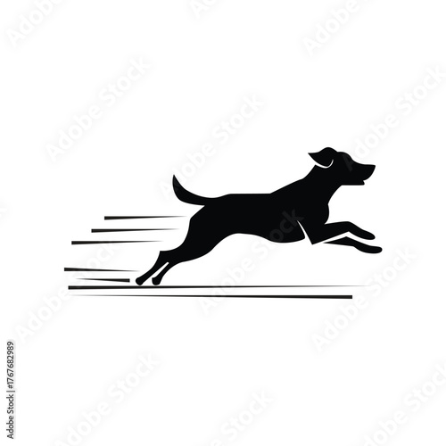 Принти на полотні black Dog logo design