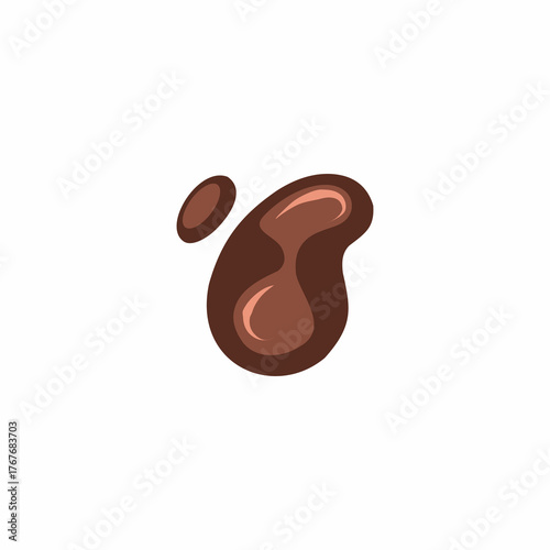 chocolate splash cartoon, choco flow, hot choco melting, liquid choco, choco droplets, abstract cocoa design, dynamic movement, fluid style, modern background element.