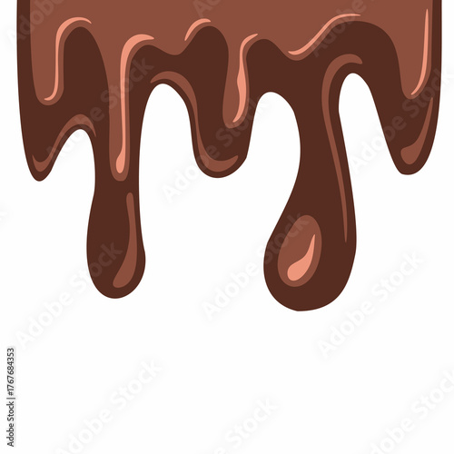 chocolate drip vector, choco melted, hot cocoa flow, sweet dessert vector, milk drop illustration, brown liquid wave, melting chocolate cartoon