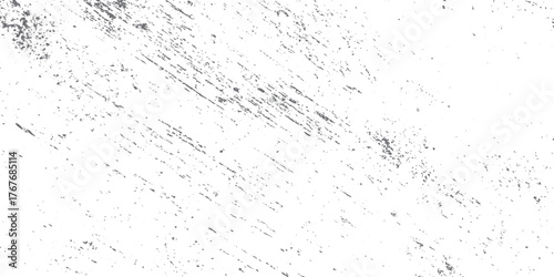 Diagonal scratched grunge texture background with distressed splatter pattern for vintage design. Abstract cracked rough surface in black and white, minimal worn vector backdrop for creative layout.