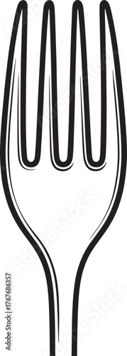 Fork Illustration Cutlery Utensil Tool for Dining and Eating Food Meal Time Simplicity Art