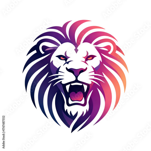 Wallpaper Mural Minimalist Dynamic Lion Head Vector Logo Torontodigital.ca