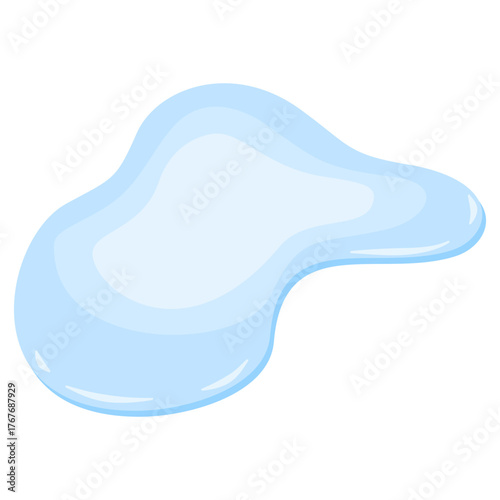 Cartoon blue water puddle