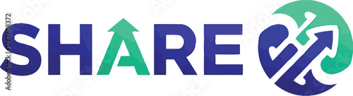 Share sharing growth arrow success investment finance teamwork business logo