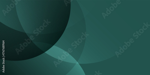 Abstract Dark Green Gradient Circles Background