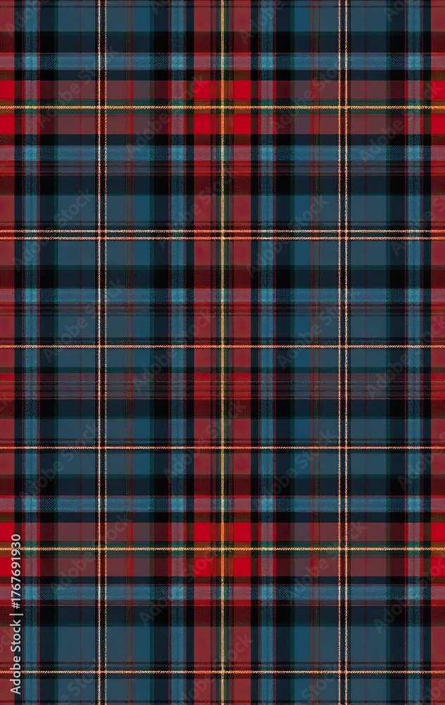 Obraz premium Tartan Pattern Design, Textile Art, Digital Creation, Abstract Style, Colorful Background, High-Resolution Viewpoint