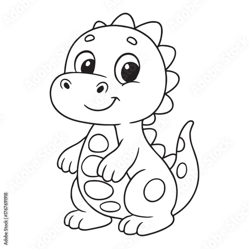 cute cartoon dinosaur vector