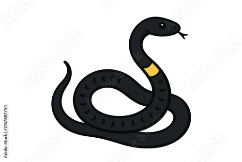 Vector Illustration of a Black Snake