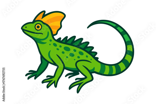 Vector Illustration of a Green Basilisk
