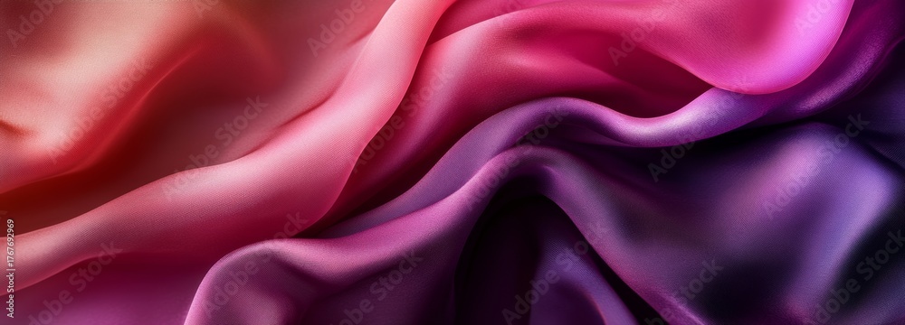 Fototapeta premium The poster background features a grainy texture in shades of dark purple, magenta, and pink, ideal for a wide banner or header backdrop