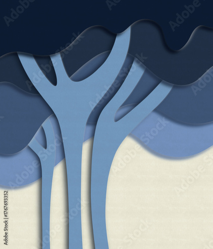 adjustable wrench on blue background abstract 3d tree
